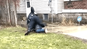 After struggling over a Taser, the officer pulled his handgun and shot Lyoya once in the head.  (Grand Rapids Police Department)
