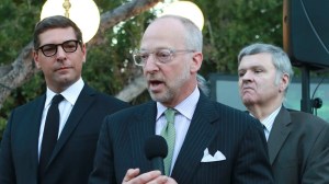 Rick Jacobs, executive vice mayor and deputy chief of staff to Mayor Eric Garcetti, gives a speech at the annual Bastille Day reception at La Residence de France on July 14, 2016, in Beverly Hills, California. (Tasia Wells/Getty Images)