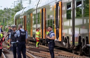 German authorities have blocked off the area near the train following a knife attack. Photo Source: DW.