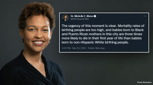 New York City health official referred to White women as "birthing people" while calling Black and Hispanic women "mothers." (Twitter/NYCHealthCMO)