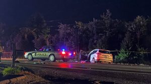 Police investigate a shooting late near Palmyra, Ind. on May 16, 2022. (The Indiana State Police via AP)