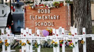 Crosses with the names of victims of a school shooting, are pictured at a memorial outside Robb Elementary school, after a gunman killed nineteen children and two teachers, in Uvalde, U.S. May 26, 2022.
Marco Bello/Reuters