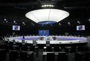 NATO heads of state gather during a round table meeting for a signing of a letter of commitment to innovation during a NATO summit in Madrid, Spain on Thursday, June 30, 2022. North Atlantic Treaty Organization heads of state will meet for the final day of a NATO summit in Madrid on Thursday. (AP Photo/Paul White)