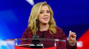 Sen. Marsha Blackburn speaks at the Conservative Political Action Conference (CPAC) Feb. 24, 2022, in Orlando, Florida. (AP Photo/John Raoux)
