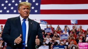 President Trump at a Mississippi rally in 2018.. (AP)