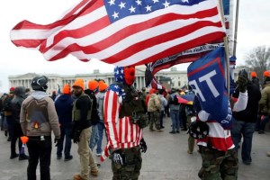 FILE PHOTO: Supporters of U.S. President Donald Trump gather in Washington