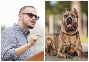 Shaun King and his dog, Marz
