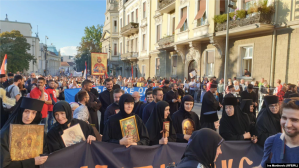 Thousands of people protested against EuroPride in Belgrade on September 11.