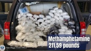 Video released by U.S. Customs and Border Protection acting Director of Field Operations for San Diego Field Office showed methamphetamine seized at the border in San Diego. (U.S. Customs and Border Protection)