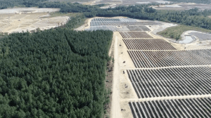 A flyover image shows deforestation caused by solar project development in rural Virginia. (Citizens for Responsible Solar)