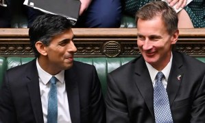 Rishi Sunak and his chancellor, Jeremy Hunt, during PMQs on Wednesday. Photograph: Jessica Taylor/AFP/Getty Images