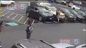 FOX 5 DC obtained surveillance video showing an alleged assault carried out by DC Deputy Mayor Chris Geldart outside a gym.  (FOX 5 DC)