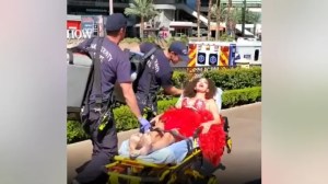 This image shows an apparent victim of the Las Vegas stabbing on Thursday. (Pierre Fandrich/LOCAL NEWS X /TMX)