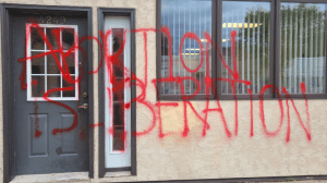 The group Jane's Revenge claimed responsibility for vandalizing this pro-life pregnancy center in Minneapolis. (Minnesota Citizens Concerned for Life)