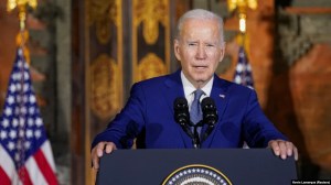 U.S. President Joe Biden addresses a news conference at the G20 summit of world leaders in Bali, Indonesia, on November 14.