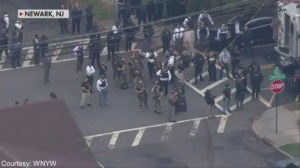 Aerial footage of police response to Newark shooting (WNYW)