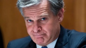 FBI Director Christopher Wray declined to say if a Senate GOP report on Hunter Biden contained any trace of Russian disinformation. (Tom Williams/CQ-Roll Call, Inc via Getty Images/Pool)