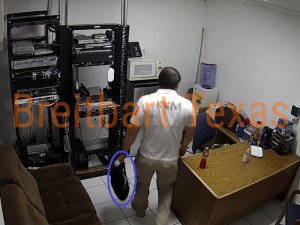 A final photograph captured the agent apparently walking toward another INM office in the Mexicali airport where he drops off the bag with the documents.