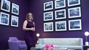 Sen. Kyrsten Sinema poses for a portrait in her office on Capitol Hill Dec. 8, 2022.