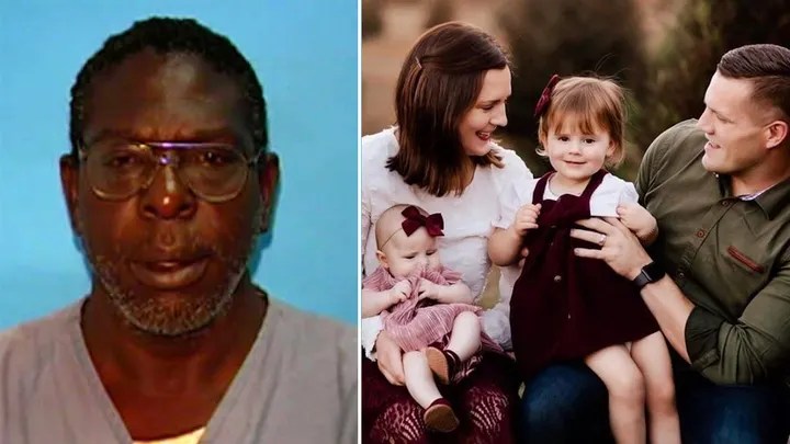 An old booking photo of Henry Tenon who is charged with the Feb. 16 murder of Jared Bridegan. A family portrait of Jared and Kirsten Bridegan and their daughters Bexley and London. (Florida Department of Corrections/ Courtesy of Kirsten Bridegan)