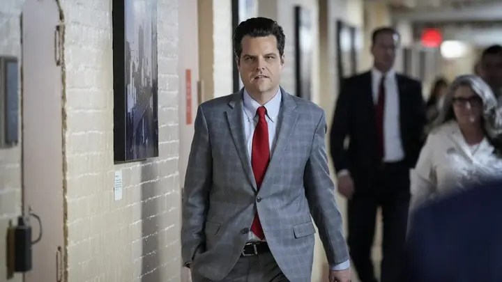 Rep. Matt Gaetz (R-FL) walks to a closed-door GOP caucus meeting at the U.S. Capitol January 10, 2023, in Washington, D.C. (Photo by Drew Angerer/Getty Images)