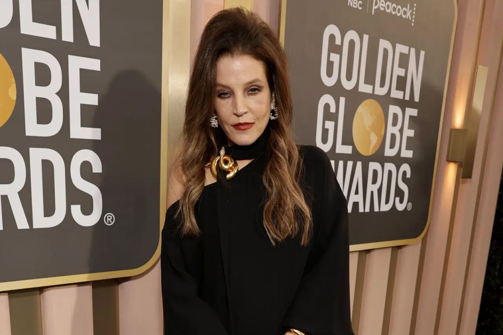 Lisa Marie Presley, pictured at the Golden Globes on Tuesday, reportedly was hospitalized Thursday after suspected cardiac arrest.
NBC via Getty Images