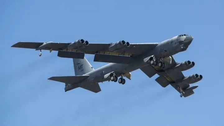 A B-52H Stratofortress takes off. (Master Sgt. Greg Steele/U.S. Air Force)