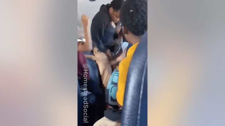 A student pummels a third-grade student in a video later uploaded to social media. (Twitter/@HomesteadSocial)