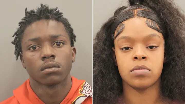 Joseph Harrell, 17, and Zy'Nika Ayesha Woods, 19, have been charged with aggravated robbery in the "jugging" incident on Nhung Truong last month. (Houston Police Dept.)